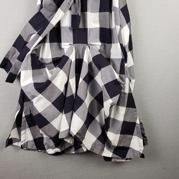 Ann Taylor Size S Sleeveless Buffalo Check Midi Dress Black Plaid Lagenlook Fall - Picture 4 of 11